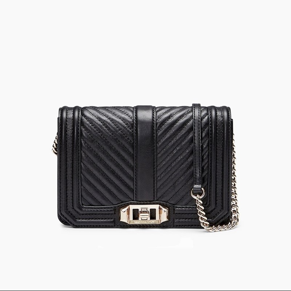 Chevron Quilted Small Love Crossbody